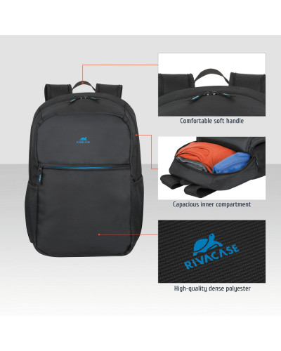 RIVACASE 8069 Black Full size Laptop backpack 17.3"