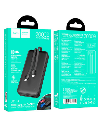 Hoco J118A Spharp 20000mAh Black Universal batareya