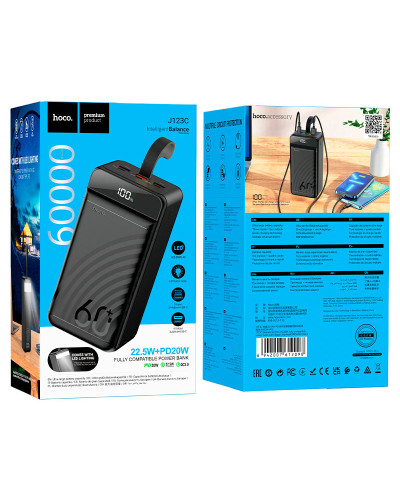 Hoco J123C Element 60000 mAh Black Xarici akkumlyator