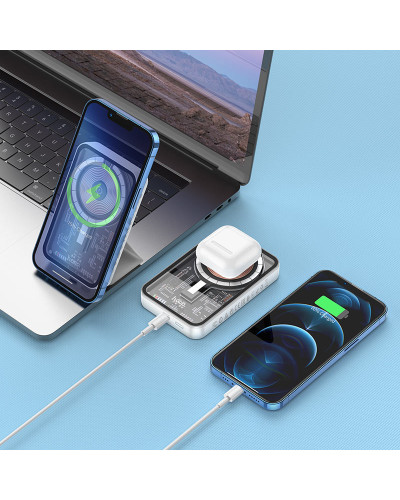 Hoco Q10 PD20W Wireless Fast Charging 5000 mAh White Xarici akkumlyator