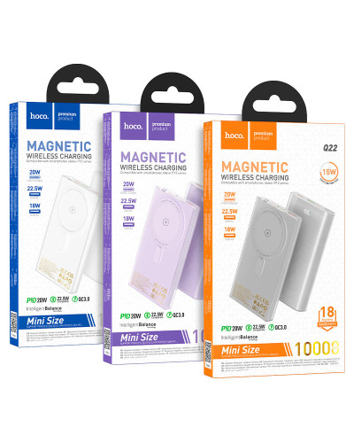 Hoco Q22 Taurus 22.5W 10000 mAh White Xarici akkumulyator