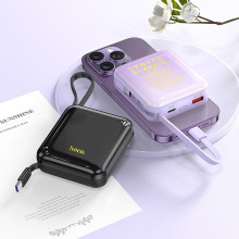 Hoco Q23 Mini Type-C & Lightning Cable Built 10000 mAh Black Внешний аккумулятор