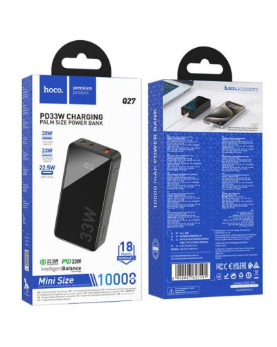 Hoco Q27 Jewel 22.5W+PD33W 10000 mAh Qara Xarici akkumulyator