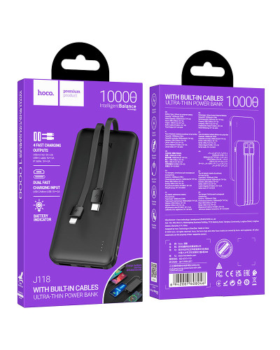 Hoco J118 Speed Energy 10000mAh Black Xarici akkumlyator